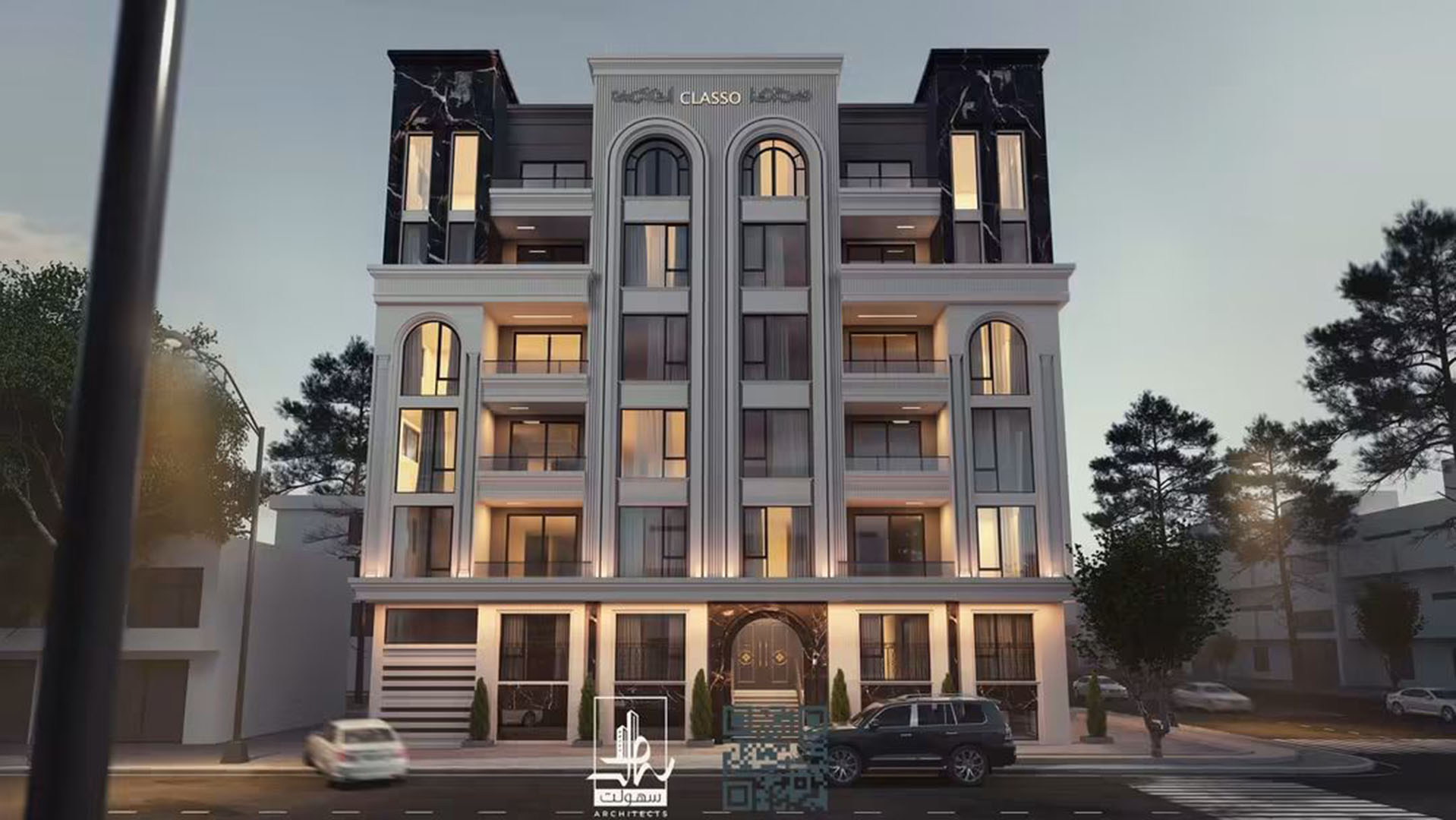 savin tower 3d 3D architectural rendering of modern home exterior by Soholat Architecture Kabul